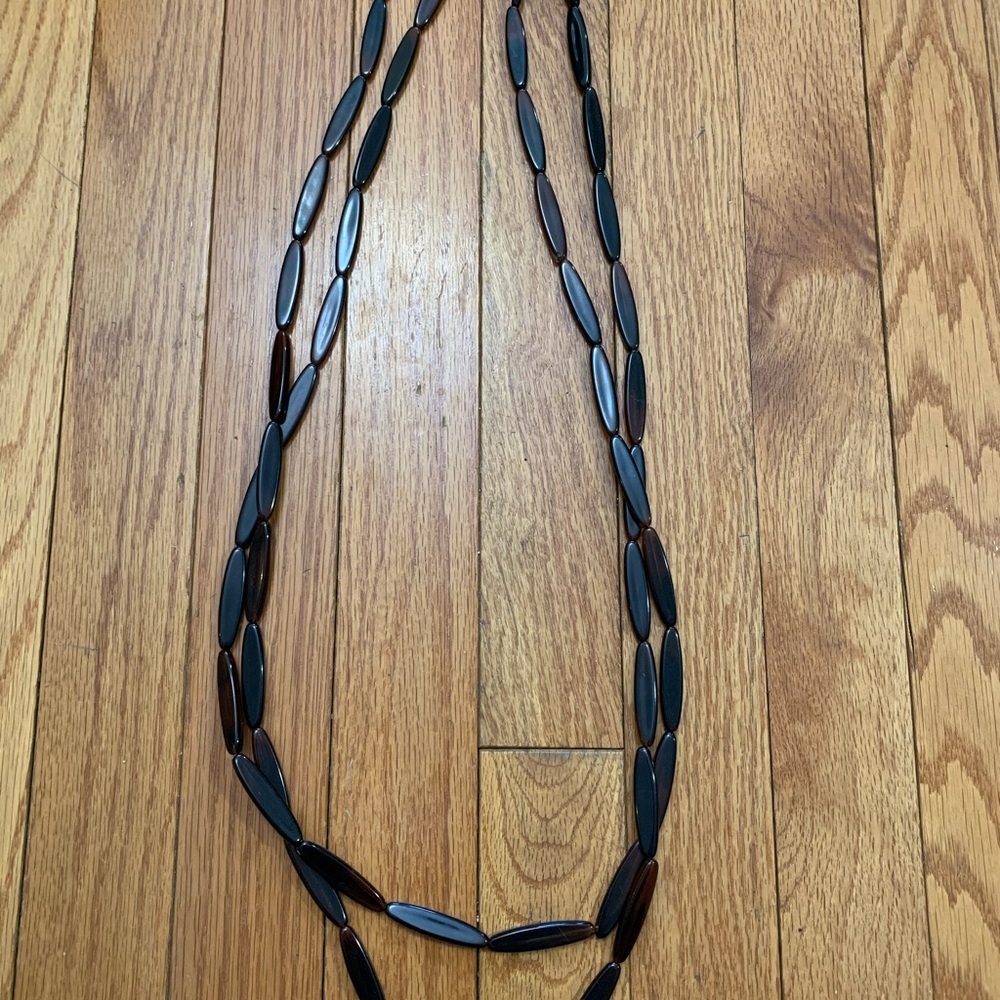 Vintage Amber Bakelite Beaded Necklace